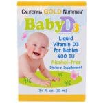  California Gold Nutrition, Витамин D3 в каплях для младенцев, 400 IU